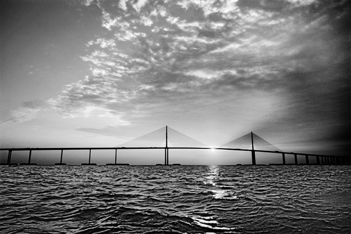 Sunshine Skyway Bridge 2 B&W